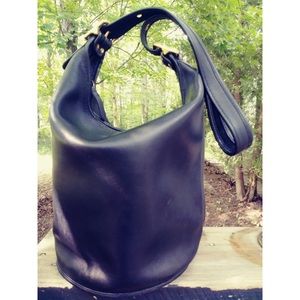 Coach black vintage extra large duffle/sack bag
